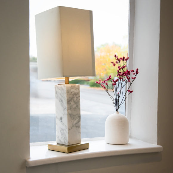 Micaela White Marble Table Lamp