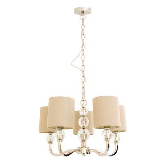 Sophia Mocha Shades 5 Arm Chandelier