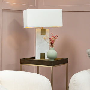 Nahanni White Marble Table Lamp