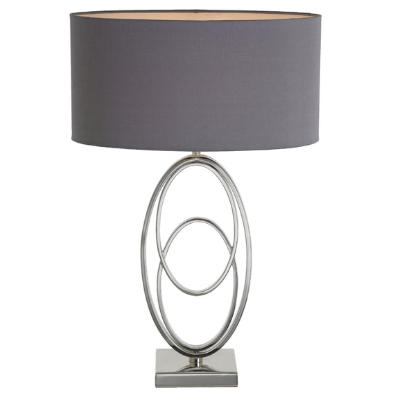 Oval Rings Nickel Finish Table Lamp