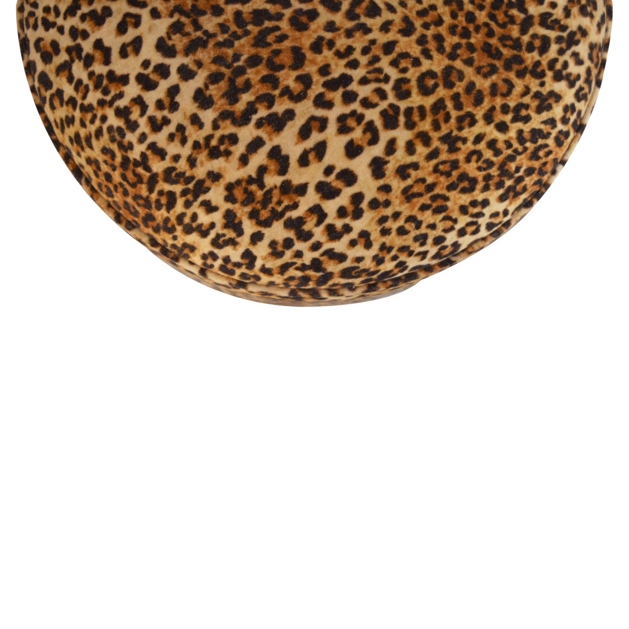 Round Footstool With Leopard Print