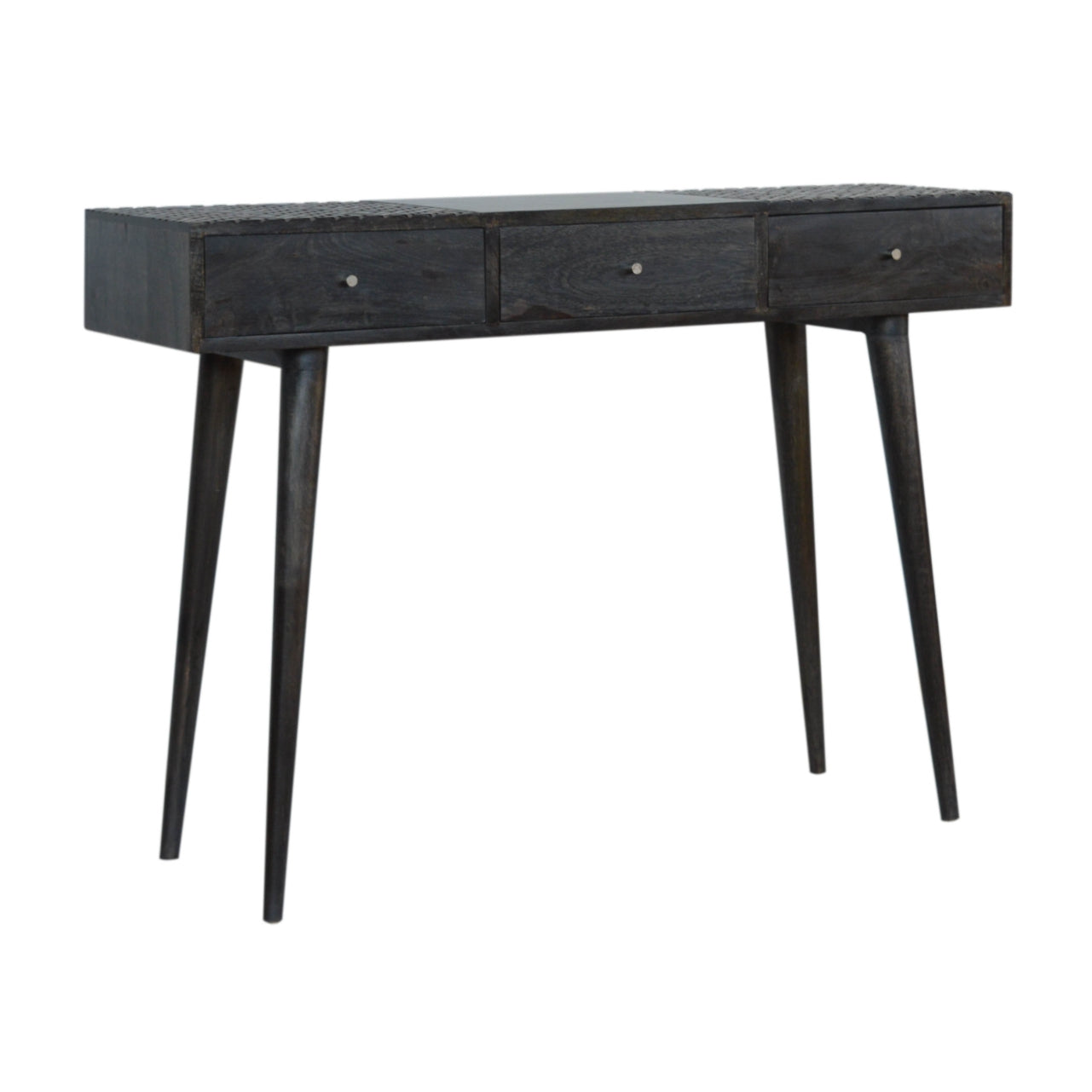 3 Drawers Console Table in Ash Black