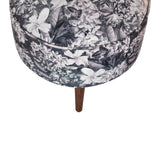 Round Footstool with Floral Print