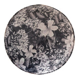 Round Footstool with Floral Print