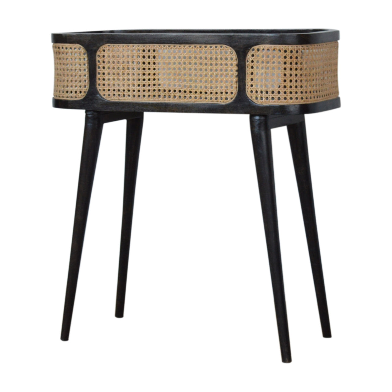 Rattan Tray Table In Ash Black