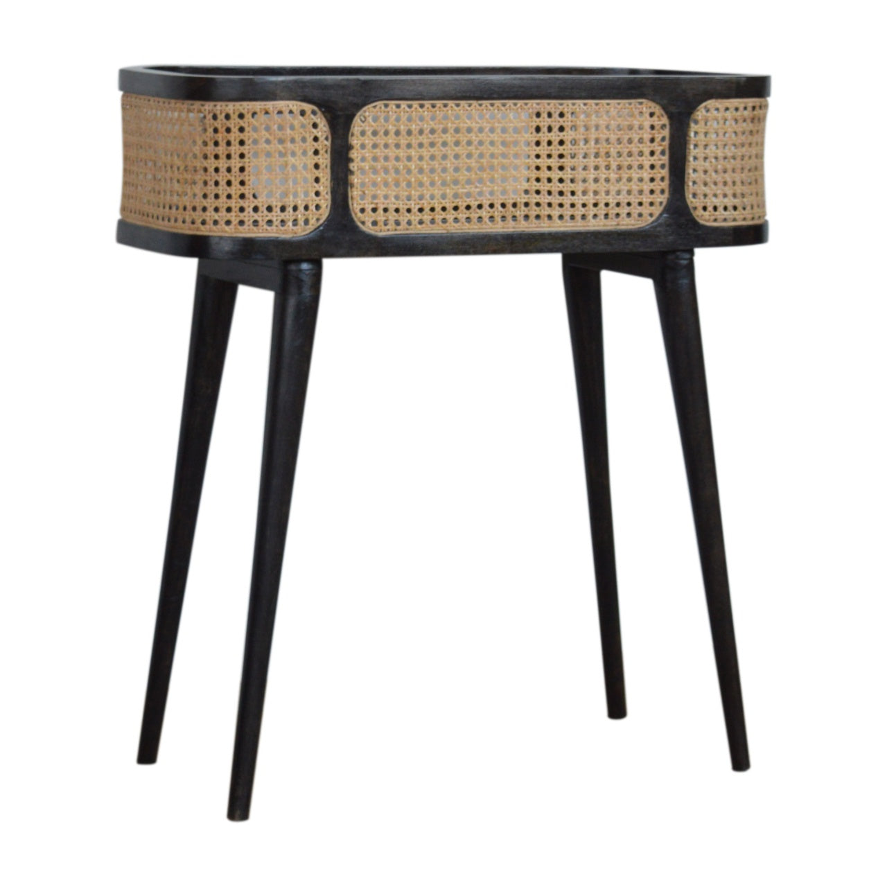 Rattan Tray Table In Ash Black