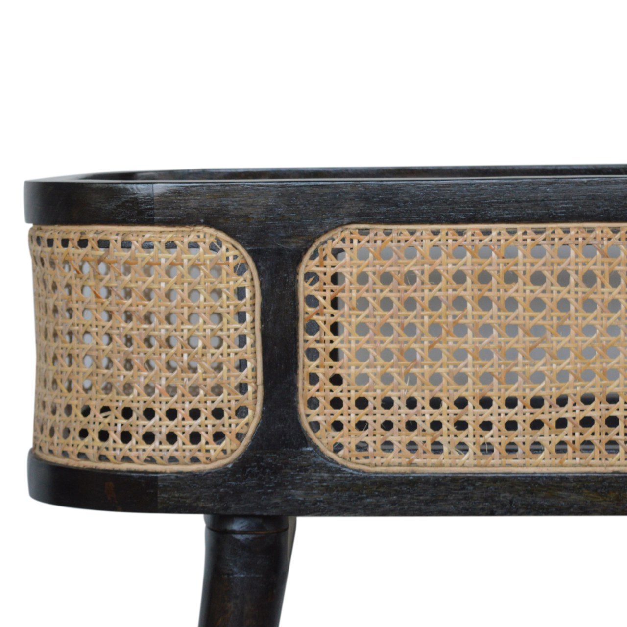 Rattan Tray Table In Ash Black