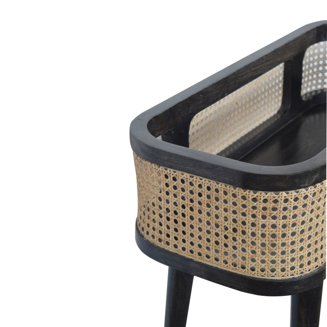 Rattan Tray Table In Ash Black