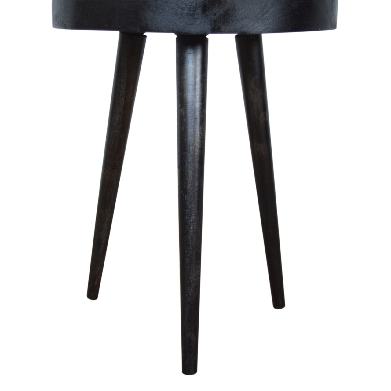 Rattan End Table in Carbon Black