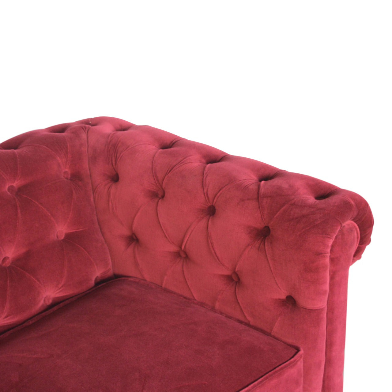 Chesterfield Wine Red Velvet Loveseat