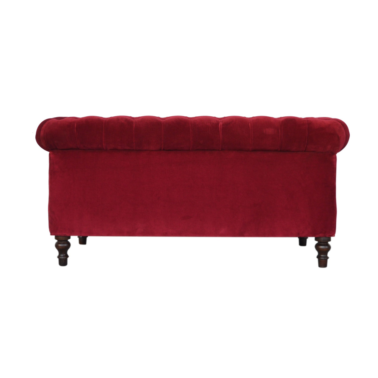 Chesterfield Wine Red Velvet Loveseat