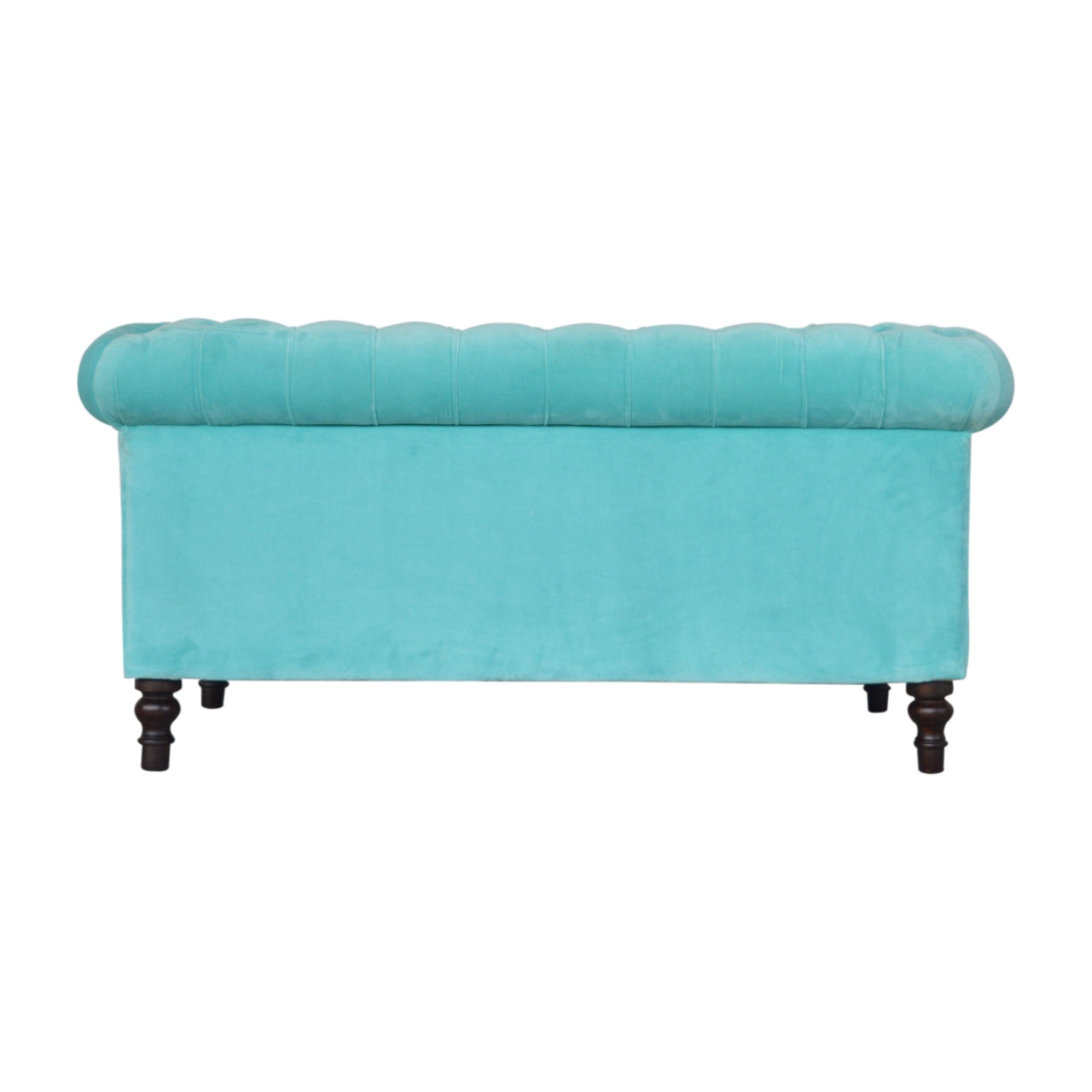 Chesterfield Aqua Velvet Loveseat