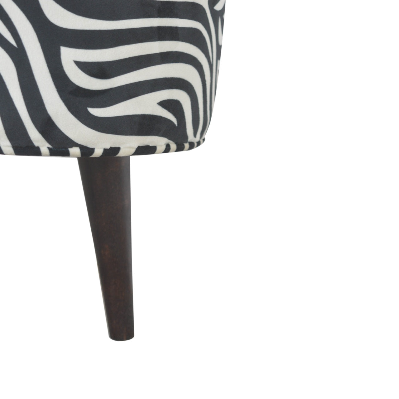 Round Footstool With Zebra Print