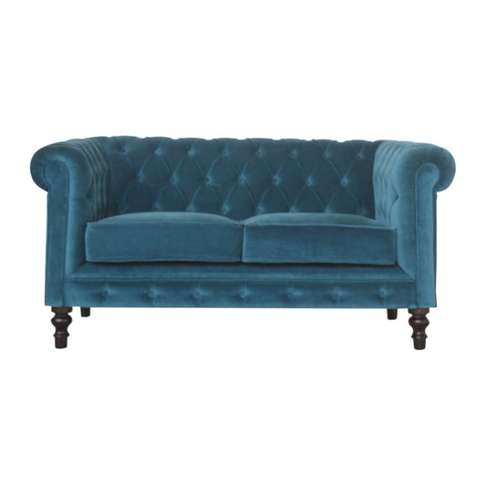 Chesterfield Dark Teal Loveseat