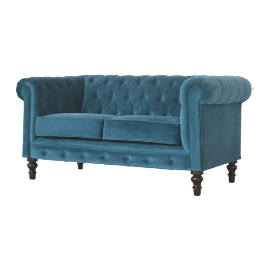 Chesterfield Dark Teal Loveseat