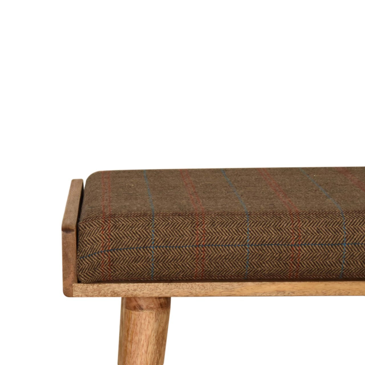 Tray Style Footstool in Multi Tweed