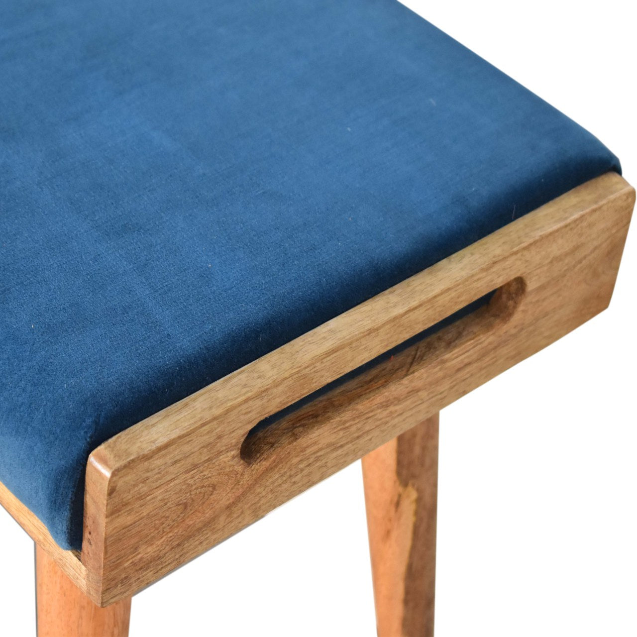 Tray Style Footstool in Teal Velvet