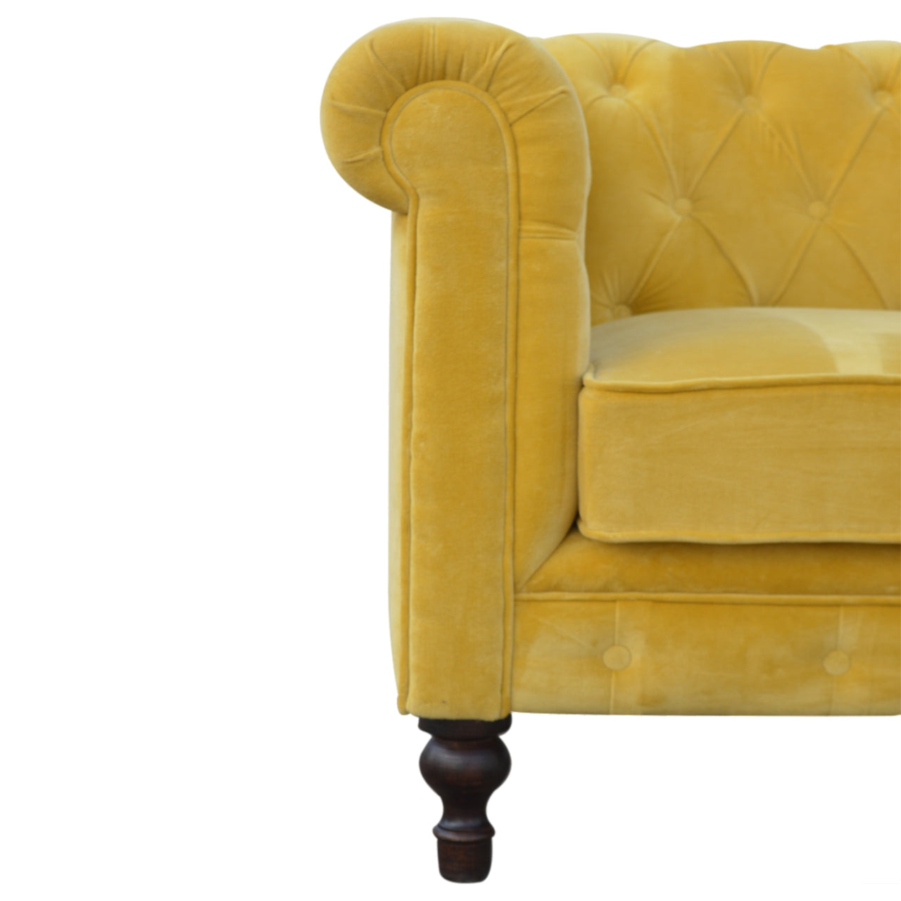 Chesterfield Mustard Velvet Loveseat