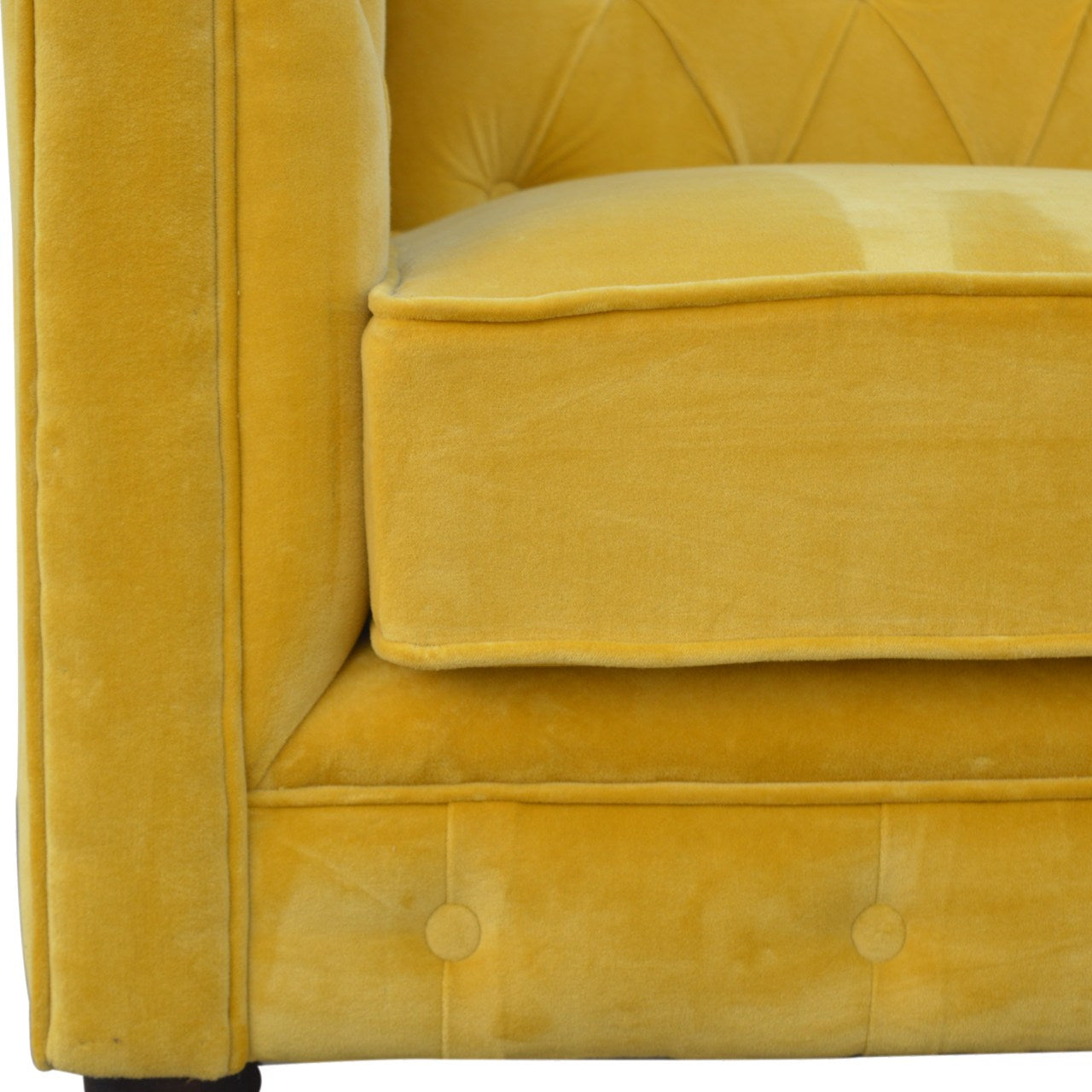 Chesterfield Mustard Velvet Loveseat