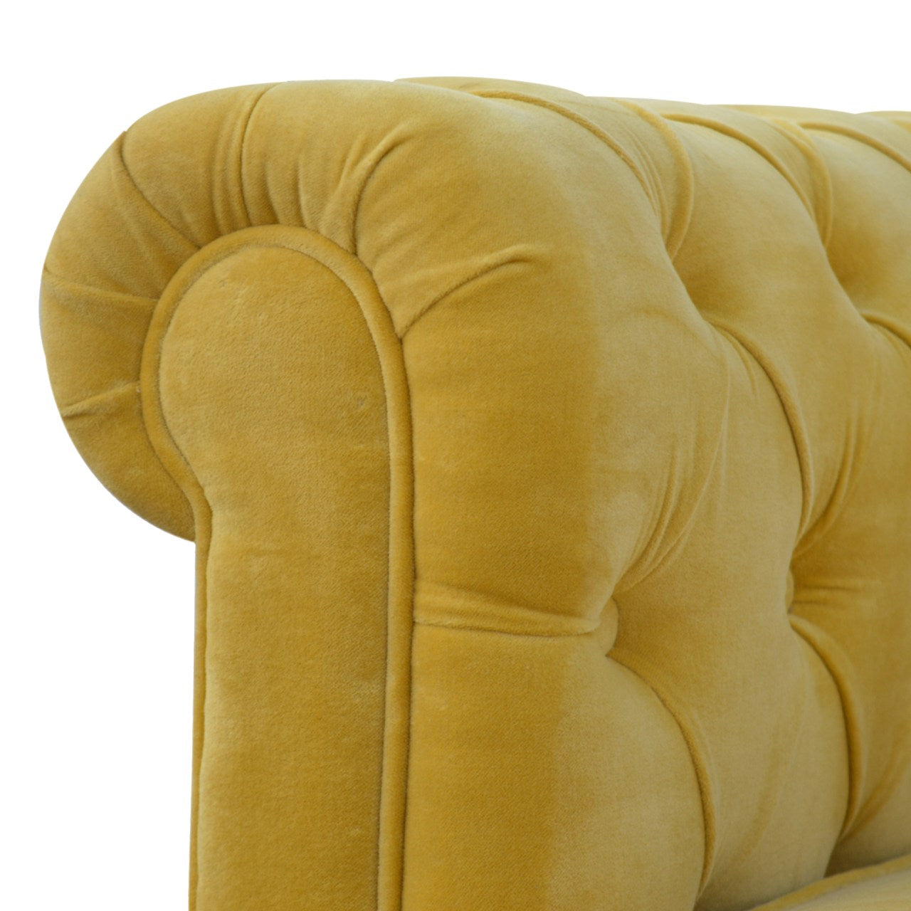 Chesterfield Mustard Velvet Loveseat