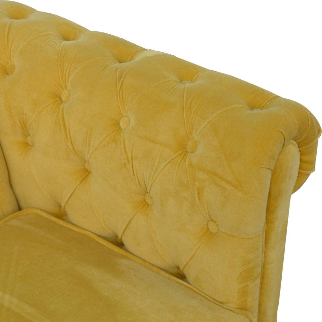 Chesterfield Mustard Velvet Loveseat