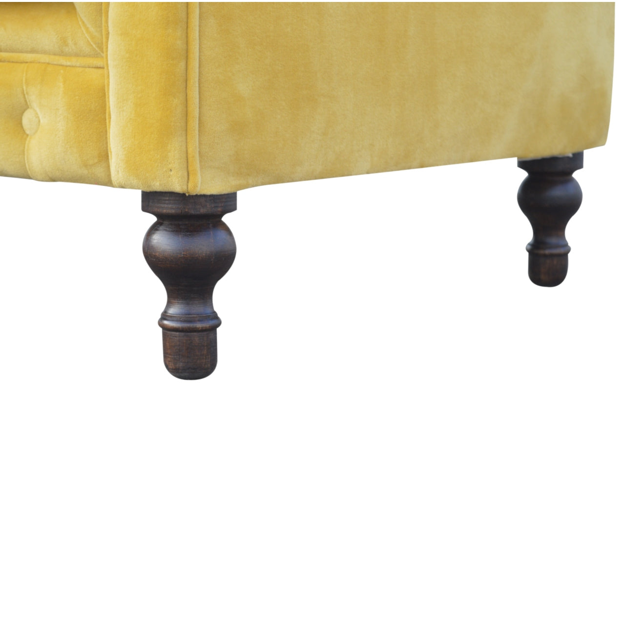 Chesterfield Mustard Velvet Loveseat