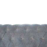 Chesterfield Grey Velvet Loveseat