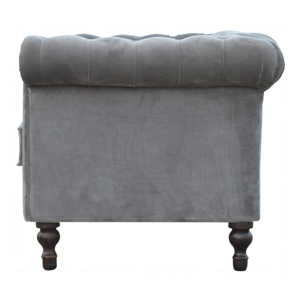 Chesterfield Grey Velvet Loveseat