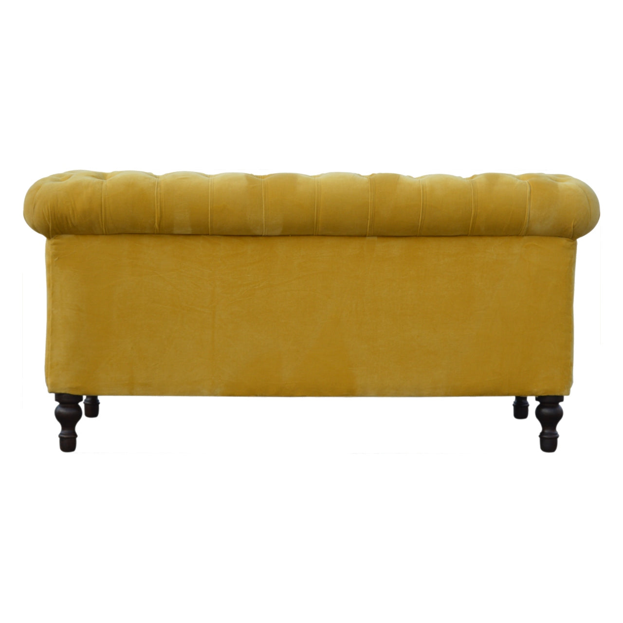 Chesterfield Mustard Velvet Loveseat