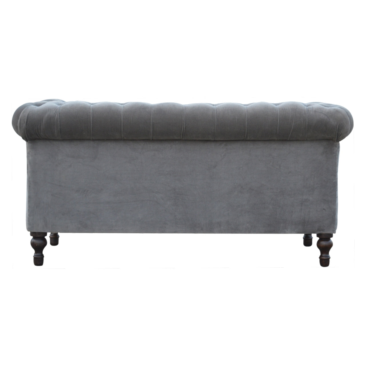 Chesterfield Grey Velvet Loveseat