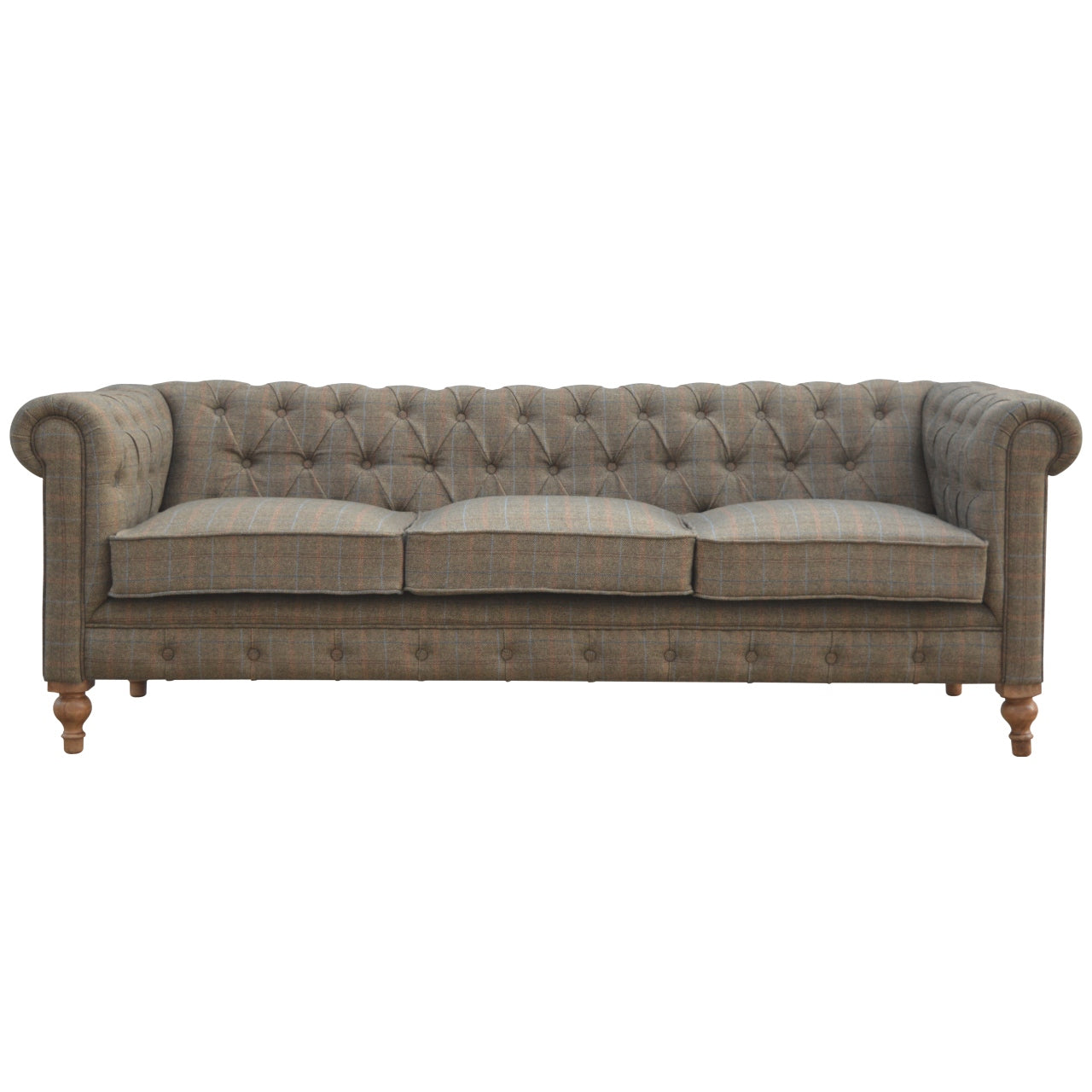 Chesterfield Multi Tweed 3 Seater Sofa