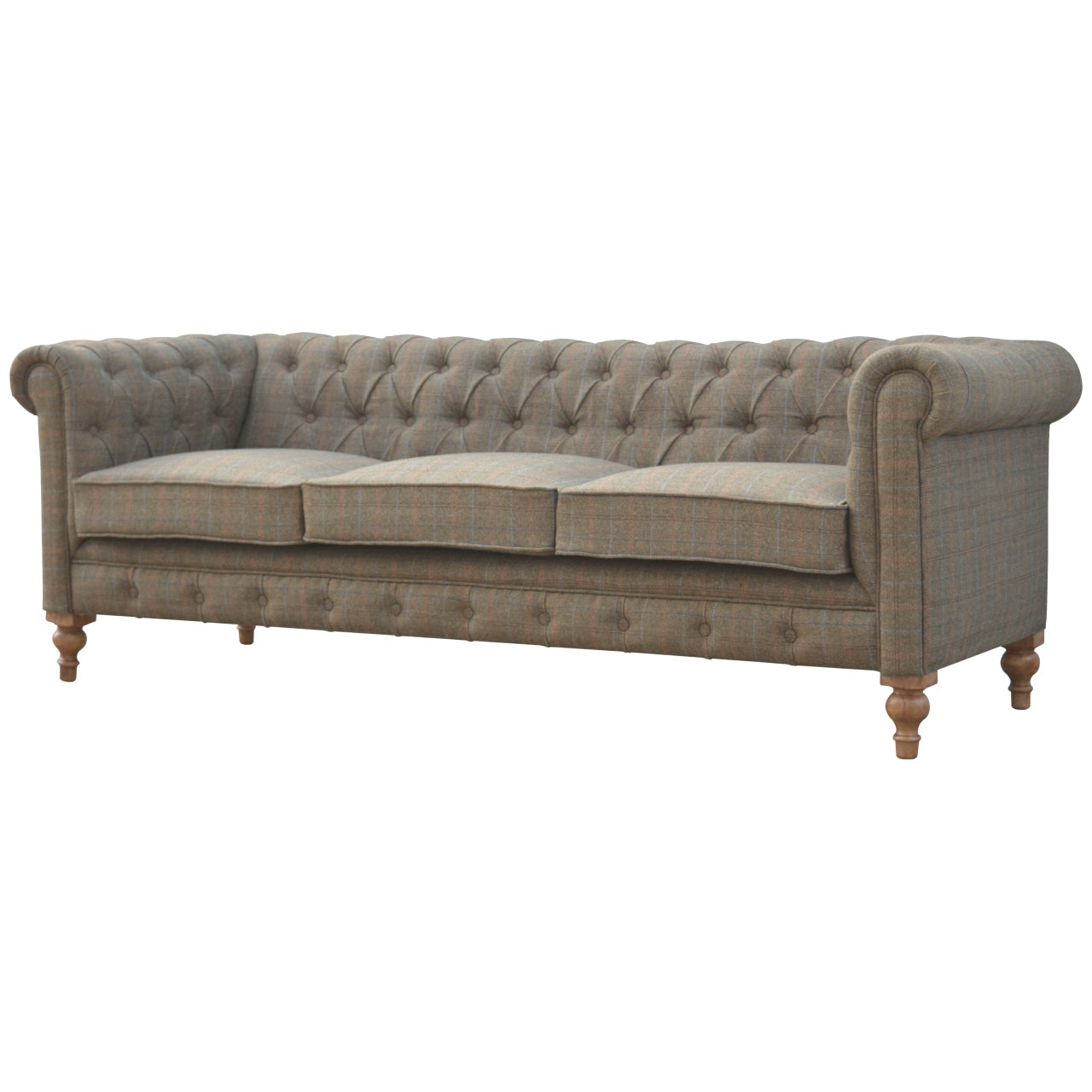 Chesterfield Multi Tweed 3 Seater Sofa