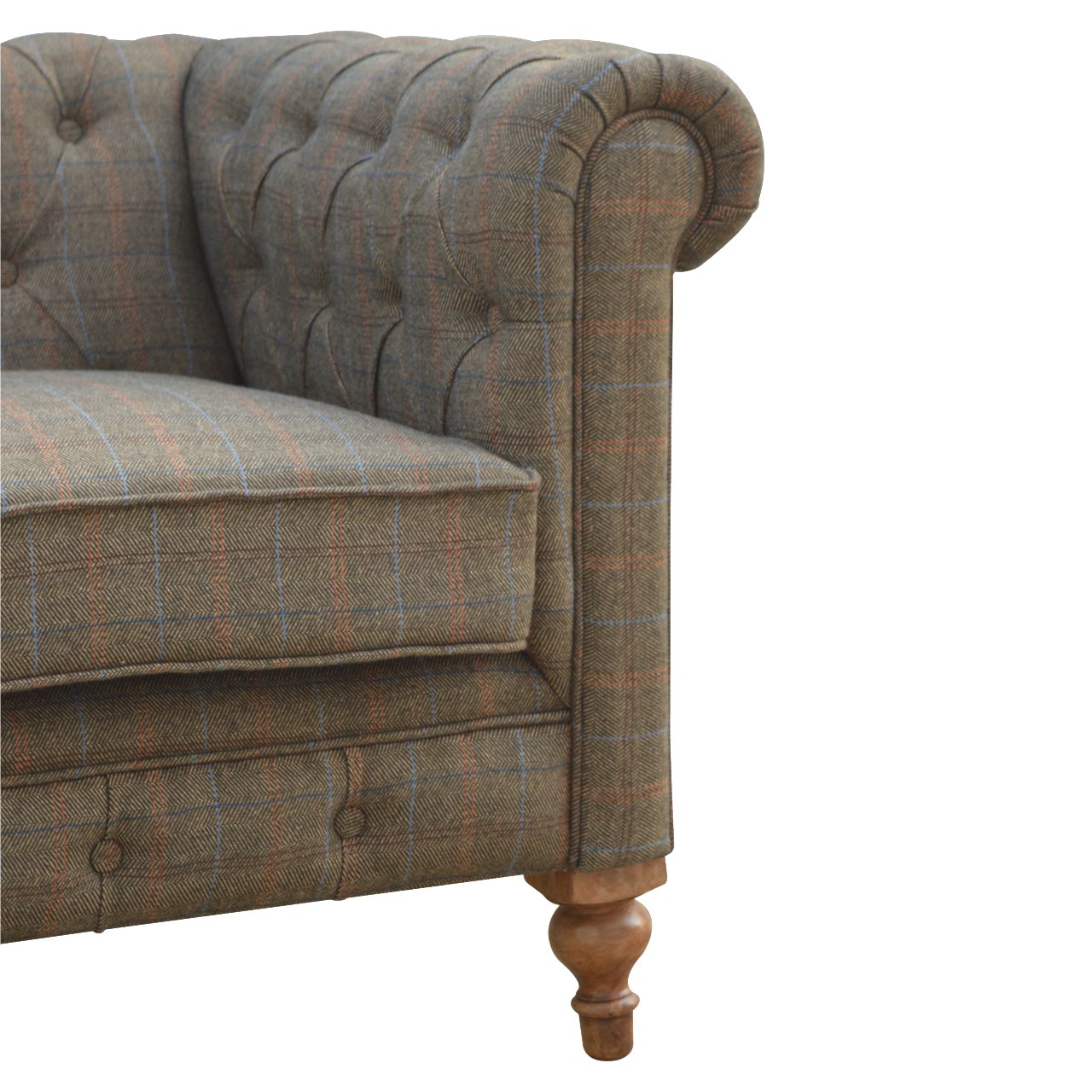 Chesterfield Multi Tweed 3 Seater Sofa