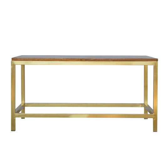 Rectangular Coffee Table with Gold Base