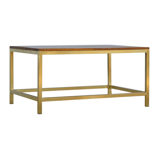 Rectangular Coffee Table with Gold Base