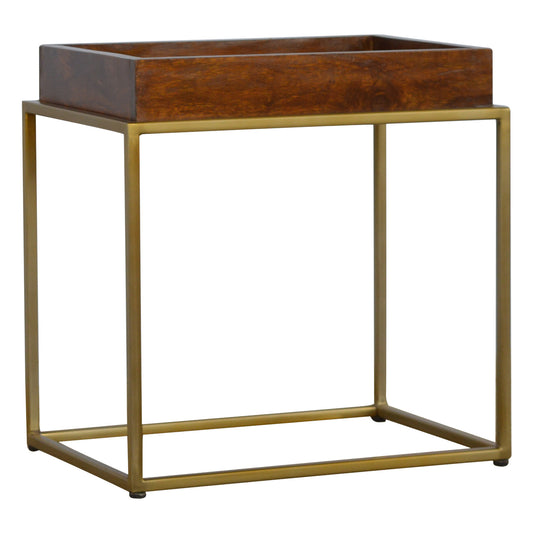 Butler Tray Table with Gold Base