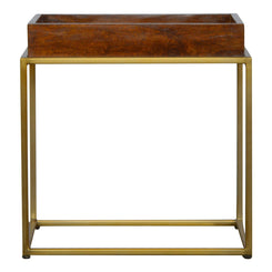 Butler Tray Table with Gold Base