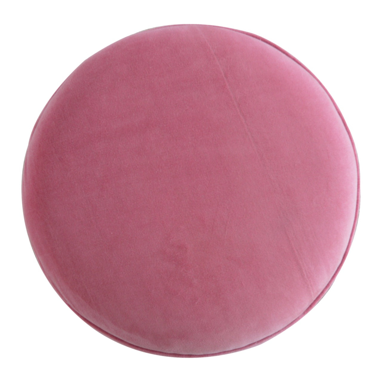 Nordic Round Pink Velvet Footstool