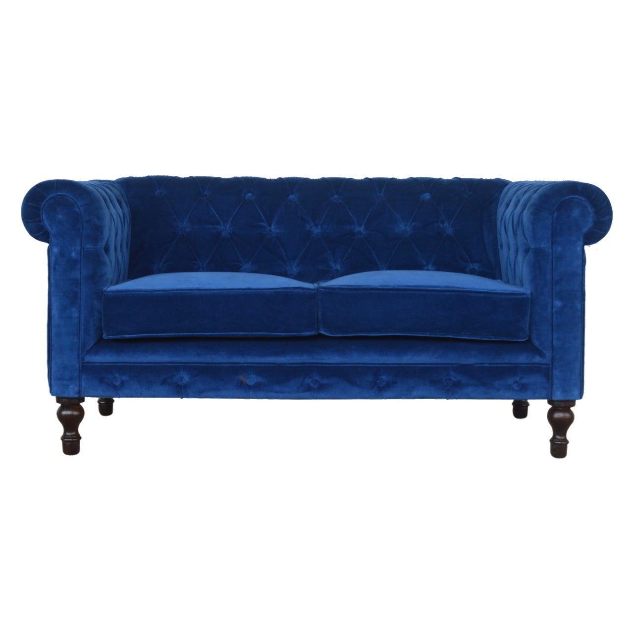 Chesterfield Royal Blue Velvet Loveseat