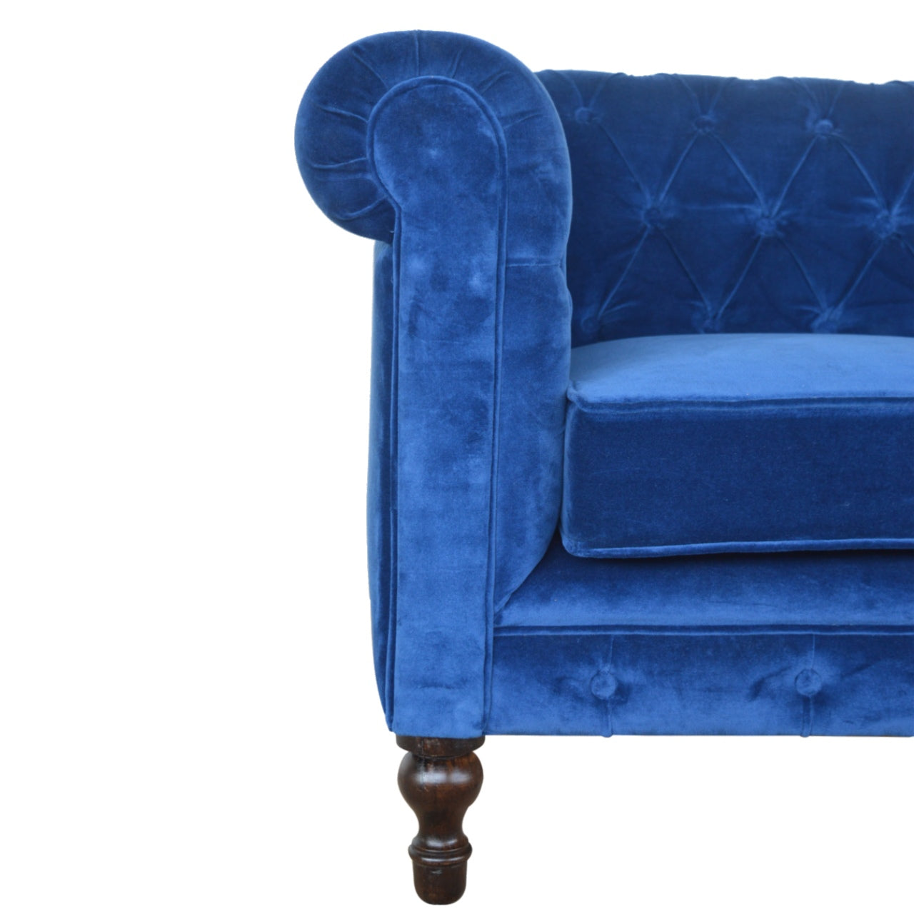 Chesterfield Royal Blue Velvet Loveseat