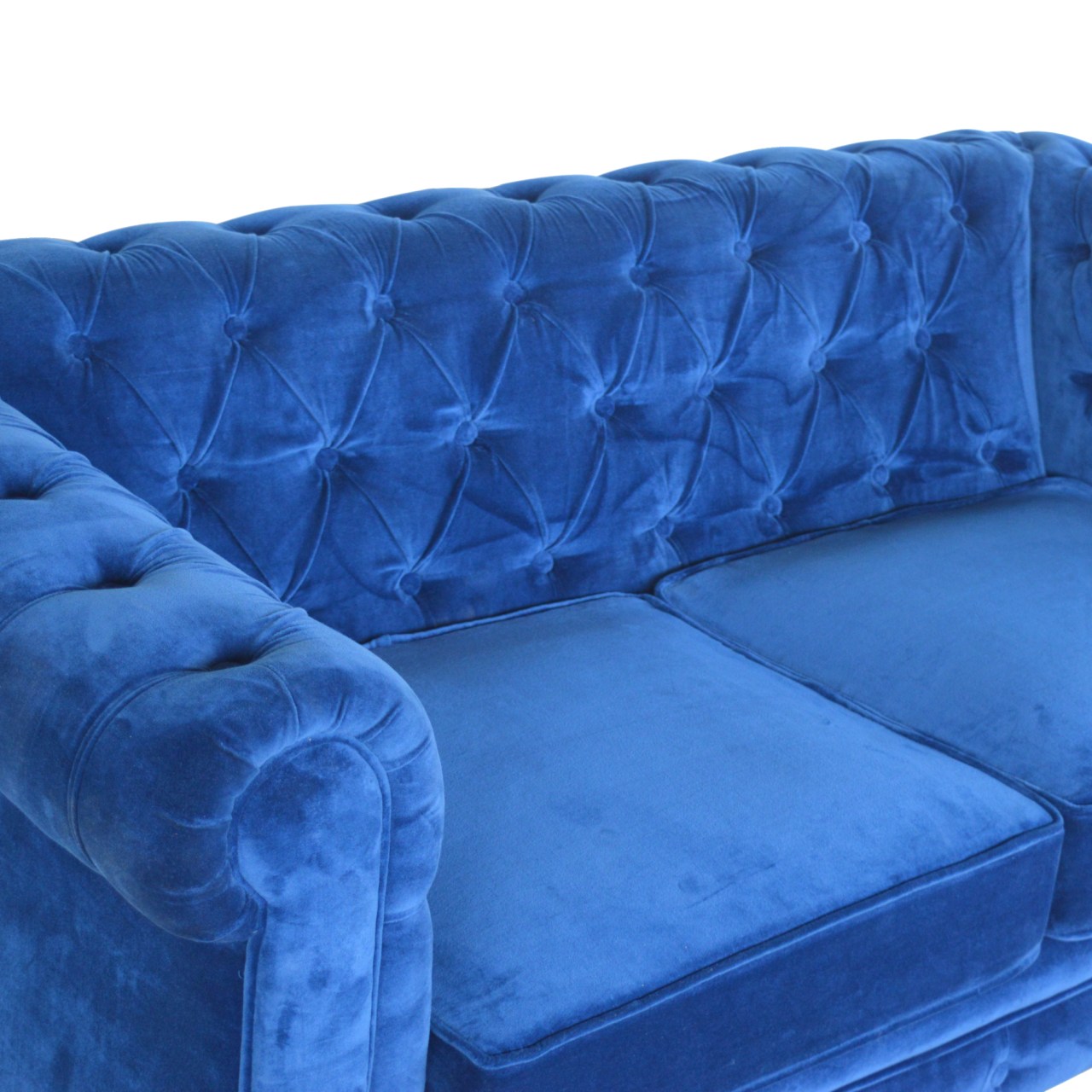 Chesterfield Royal Blue Velvet Loveseat