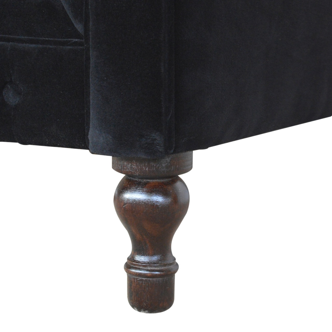 Chesterfield Black Velvet Loveseat