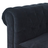 Chesterfield Black Velvet Loveseat