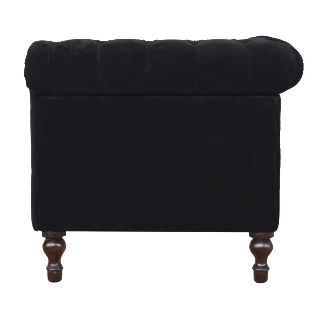 Chesterfield Black Velvet Loveseat