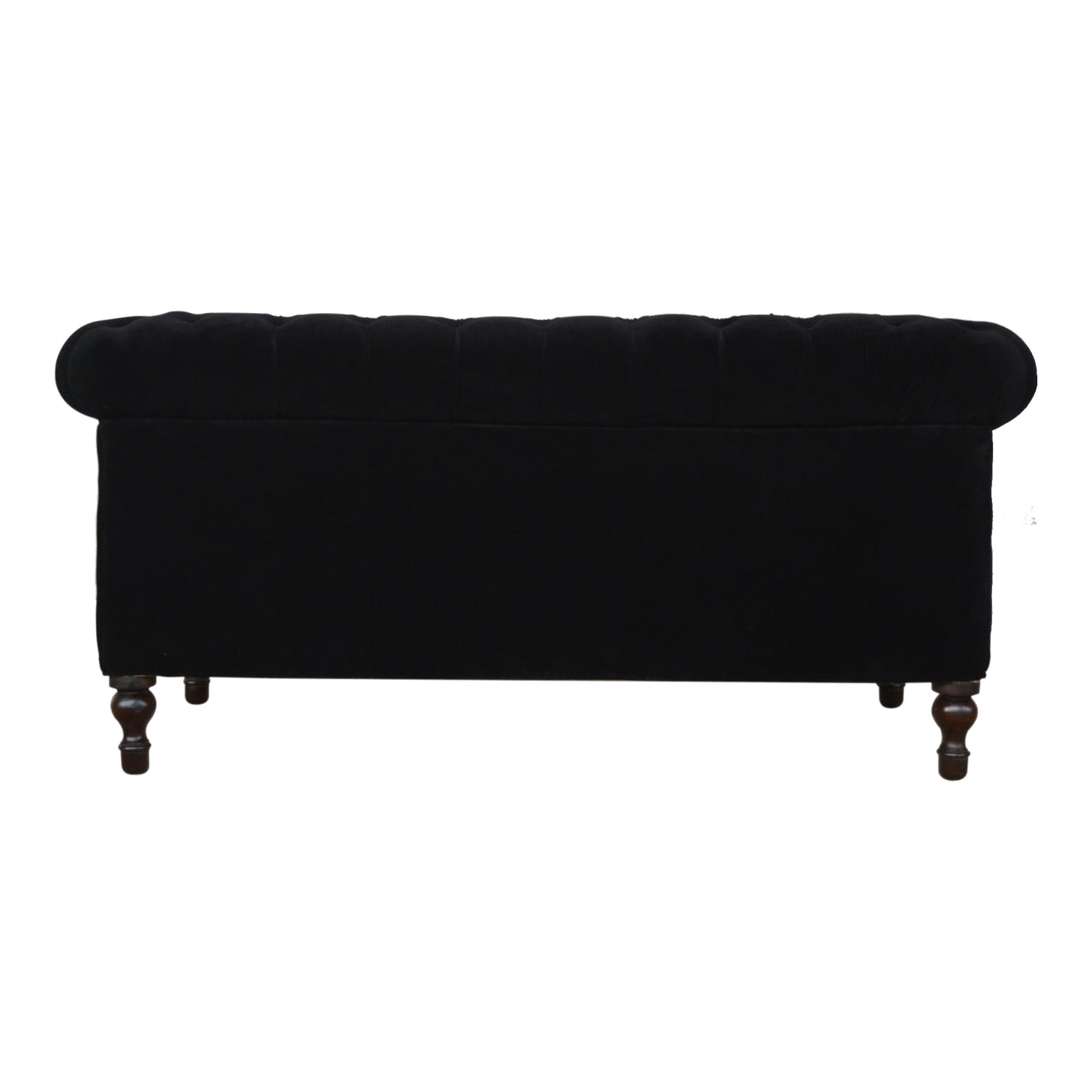 Chesterfield Black Velvet Loveseat