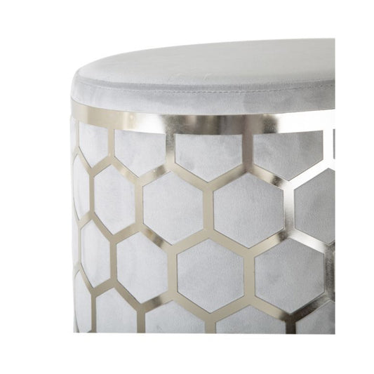 Heath Round Stool *(Available in Grey or Blush Pink)