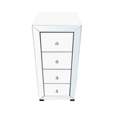 Glam Mirror White 4 Drawer Tallboy