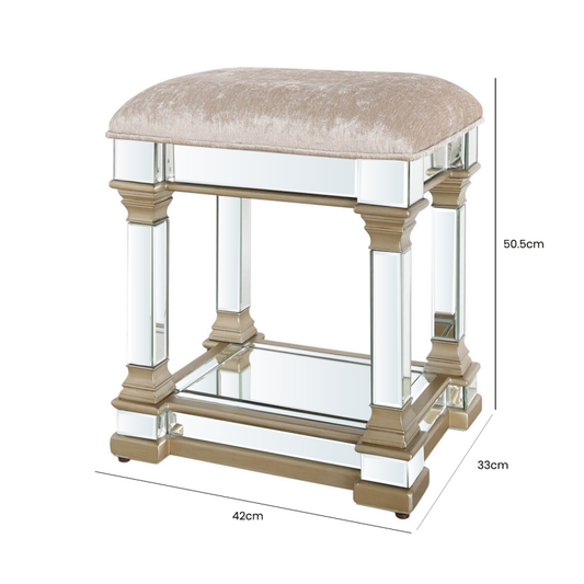 Glam Champagne Mirrored Stool