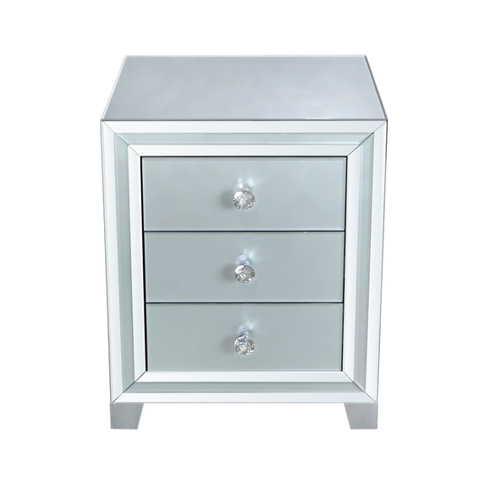 Harlem Grey Mirror Bedside Table