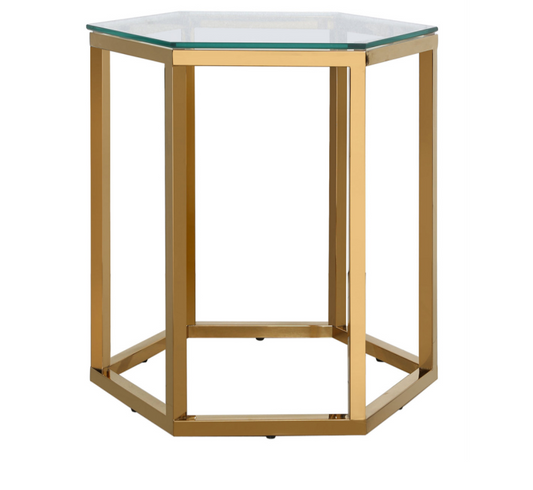 Hexagon Gold End Table